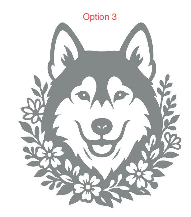 Floral Husky Tumbler Wrap - Laser Engraved 30 oz Dog Design