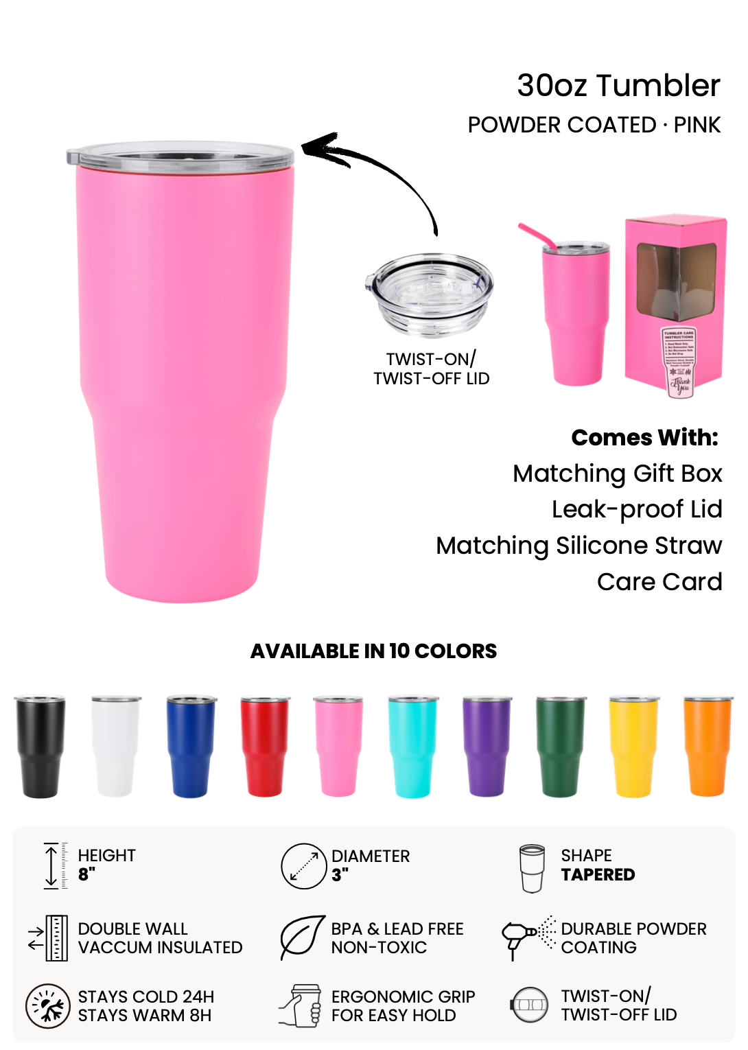 Pre-order 30 oz Personalized Laser Engraved Tumbler - Custom Design