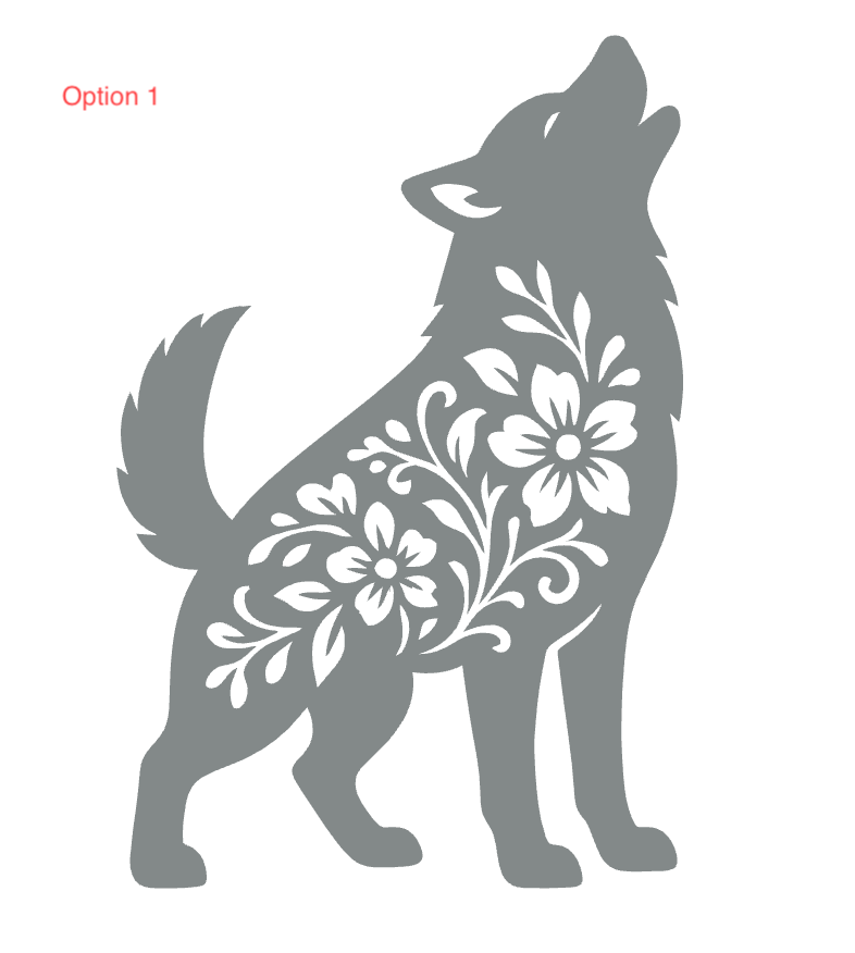 Floral Husky Tumbler Wrap - Laser Engraved 30 oz Dog Design