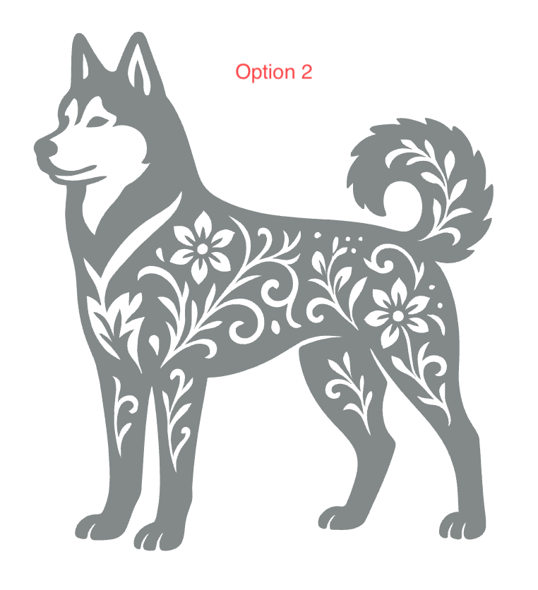 Floral Husky Tumbler Wrap - Laser Engraved 30 oz Dog Design